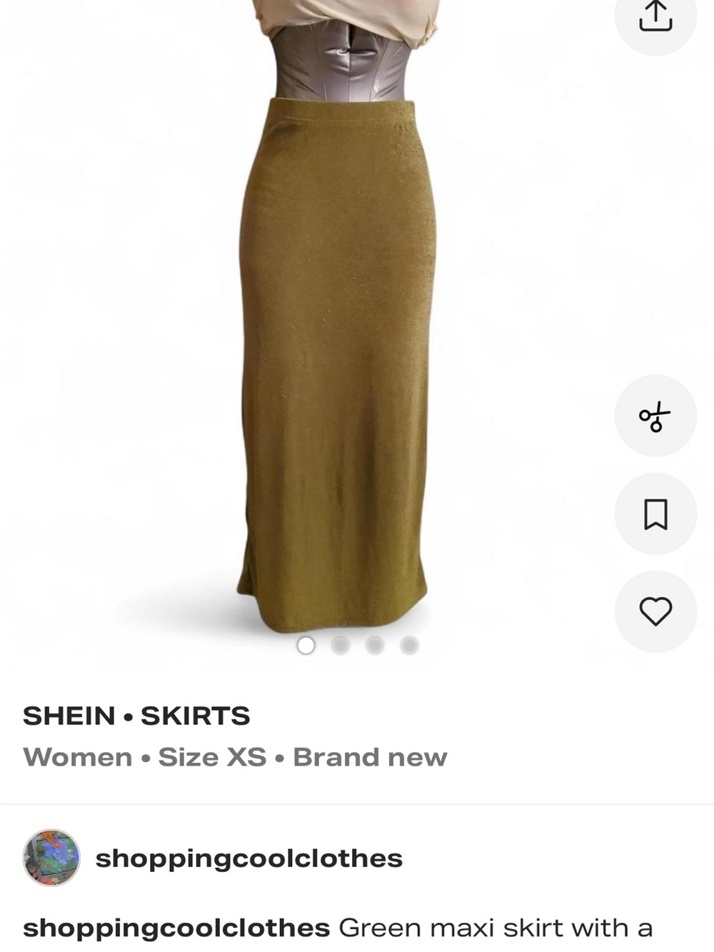 SHEIN Olive Green Maxi Skirt - Sleek High-Rise Silhouette